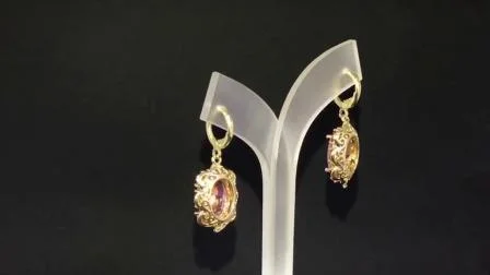 ヨーロッパの人気のファッション 18K ゴールド スタイル ロング ドロップ イヤリング ジュエリー